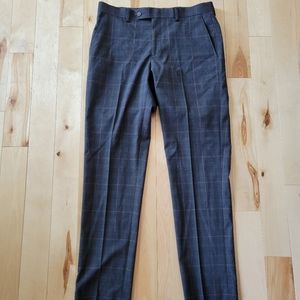 Men's Classic Gray Checkered Dress Pants